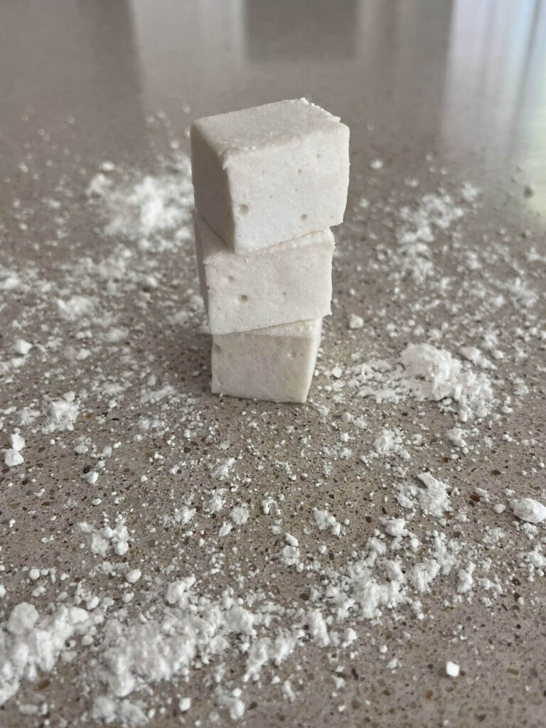 three marshmallows stacked on top of each other
