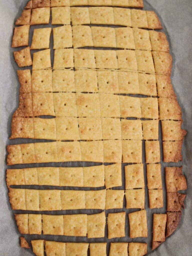 Cheese crackers baked and ready to cool 